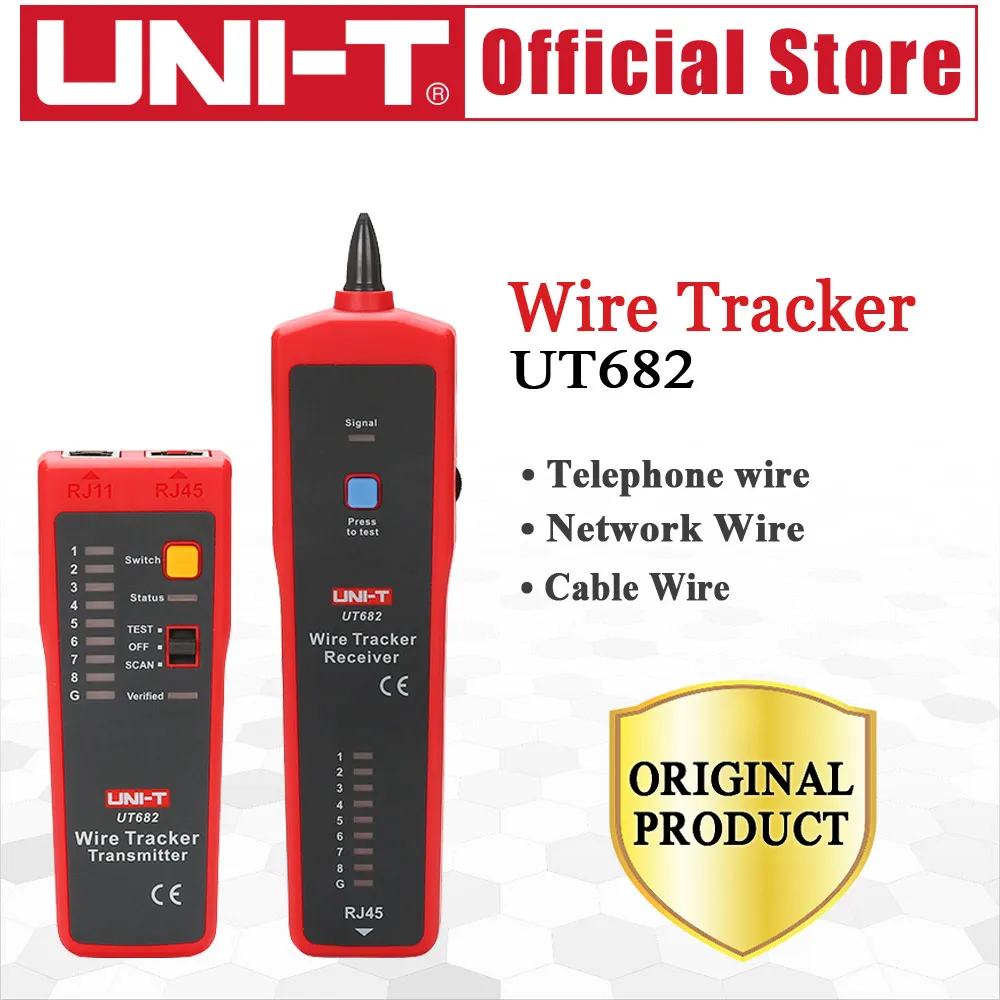 

UNI-T Network Wire Tester Tracker RJ11 RJ45 UT682 Wire Line Finder Lan tester Handheld Cable Testing Tool for Network Maintenanc