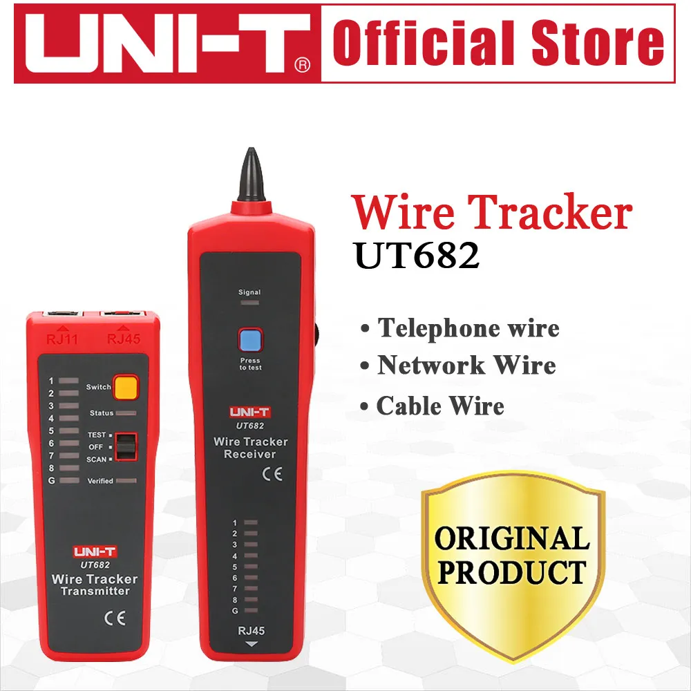 UNI-T UT682 Network Wire Tester Tracker RJ11 RJ45 Wire Line Finder Lan tester Handheld Cable Testing Tool for Network Maintenanc 6