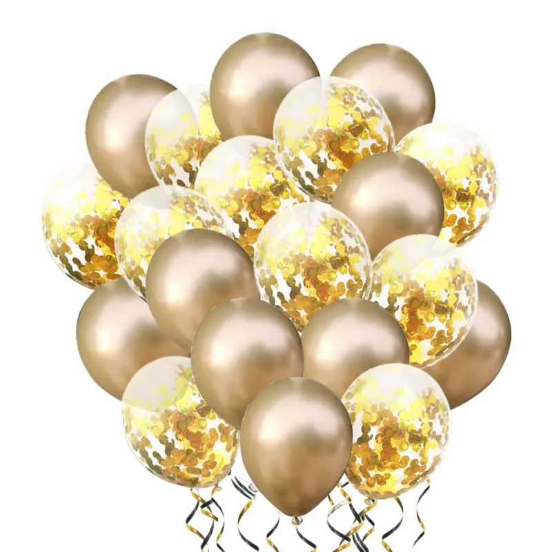 

20pcs Metallic Ballon Clear Balloons Confetti Transparent Ballons Decoration Birthday Baby Shower Ballon Wedding Deco Balonnen X
