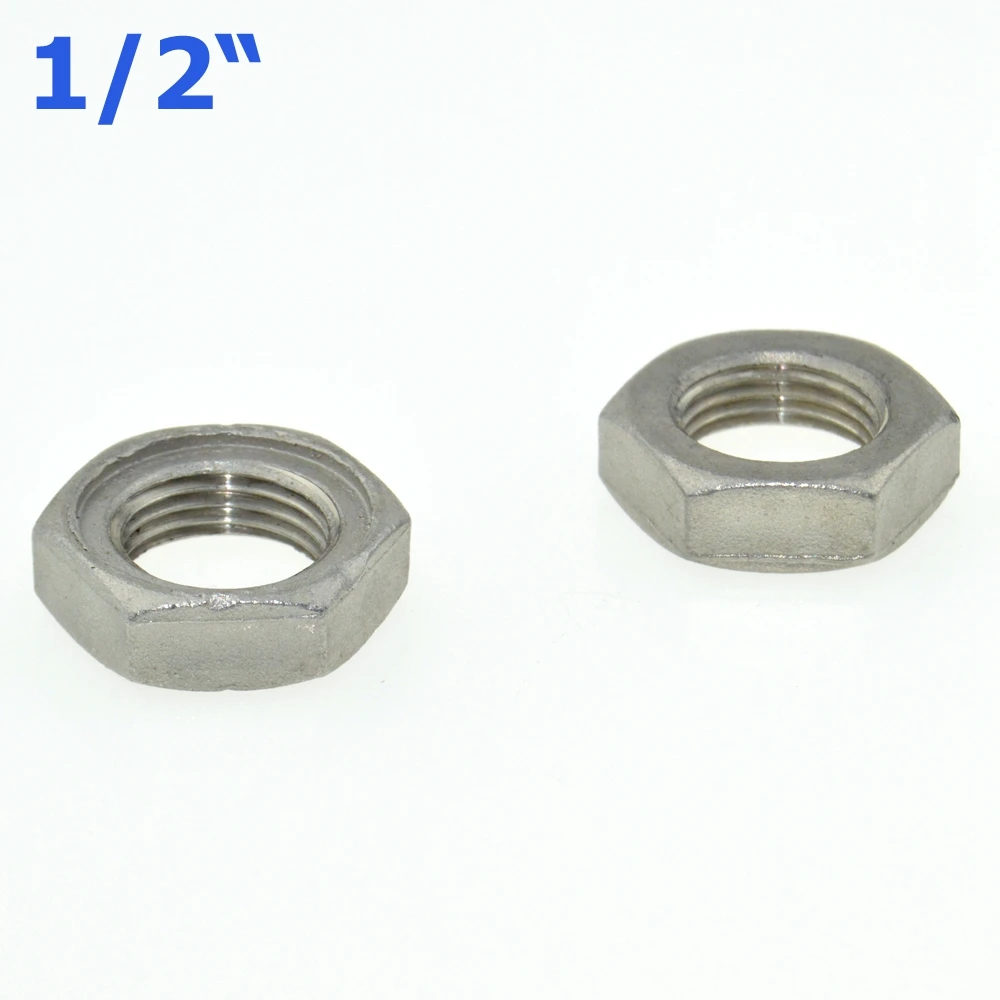 5Pcs 1/2" / DN15 Thread Hexagon Nuts Metal Lock Nut 19mm Inner Dia. O Ring Groove SS Pipe