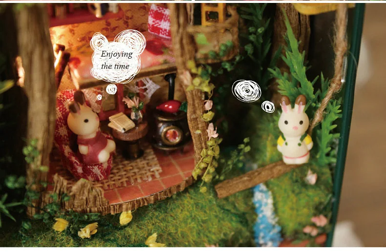 Box Theatre Forest rhapsody Doll House 3D Mini DIY Miniature Wooden Puzzle Dollhouse Furniture Decoration Toy for Birthday Gift  (7)