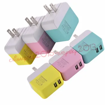

Dual USB Wall Charger US Plug 2 USB Ports Foldable Folding Home AC Power Adapter Chargers For iPhone 6 7 8 Samsung