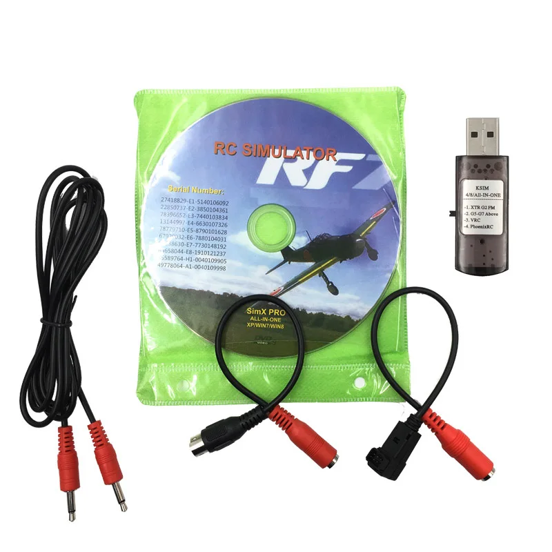 

22 in 1 22in1 RC USB Flight Simulator Cables support Real RF7 G7 phoenix 5.0 for Flysky FS-I6 I6X Radiolink AT10 frsky X9D