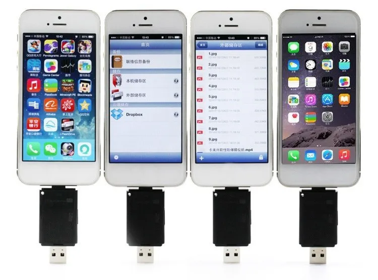 2 в 1 TF кардридер Micro SD кардридер USB OTG адаптер для iPhone 5 5S 6 6 S 7 S плюс для iPad для Iphone x 8/8 Plus