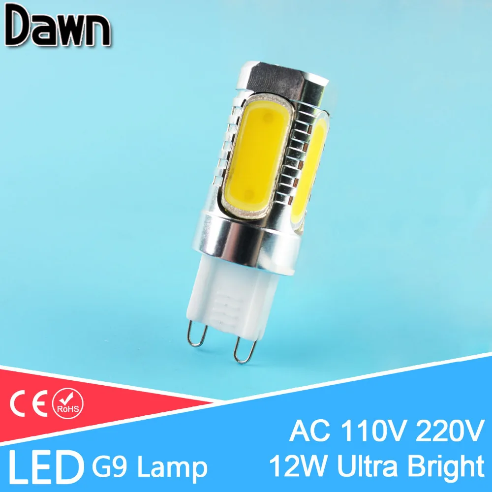 

Ultra Bright Aluminum G9 LED Light COB LED Lamp 12W AC 110V 220V Crystal Bulb Droplight Chandelier Spotlight Replace Halogen