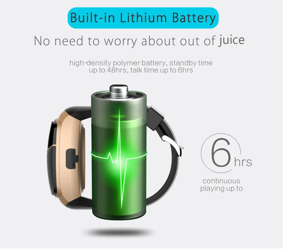 YUHAI B90 Bluetooth 4.0 Sport Music Watch Speaker Support TF Card Hands-free Cal