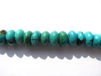 

high quality LOT genuine turquoise gemstone rondelle abacus green blue tibetant jewelry beads 3x5mm--2strands 16inch/L