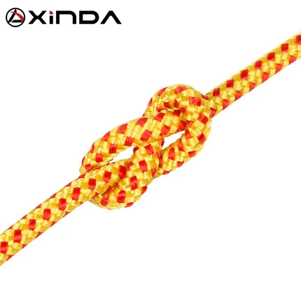 XINDA Escalada Paracord веревка для скалолазания аксессуары тросик 4 мм диаметр высокая сила Паракорд безопасности веревка выживания Оборудование - Цвет: Yellow-10m