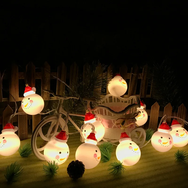 Новинка, снеговик, 10 Светодиодный светильник на голову, украшение рождественской елки, Санта Клаус, светодиодный светильник, шар для рождества, рождественские, вечерние