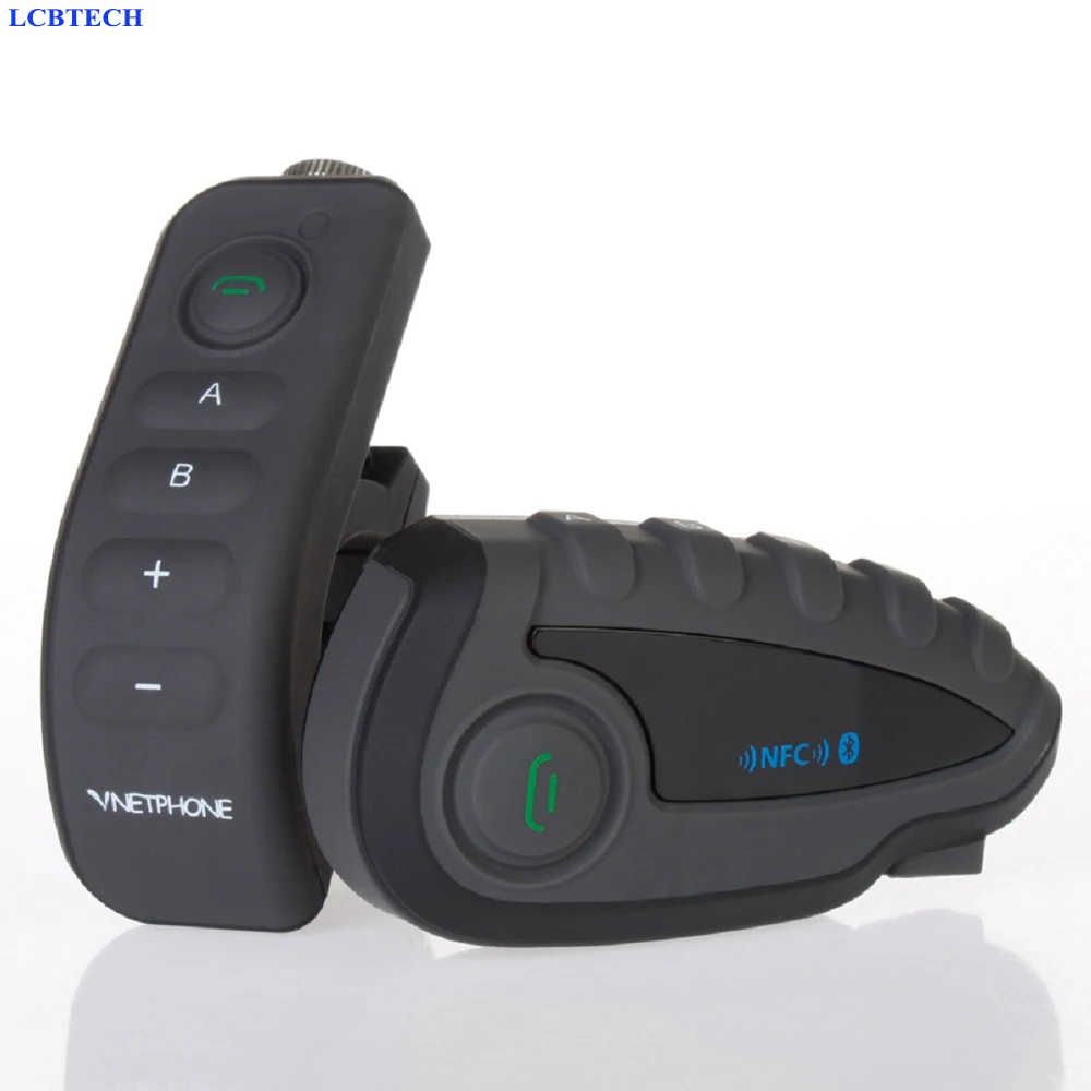 

V8 Bluetooth Intercom Motorcycle Helmet Headset NFC Remote Control FM Waterproof 5 Riders Full Duplex Wiresless Intercom 2PCS
