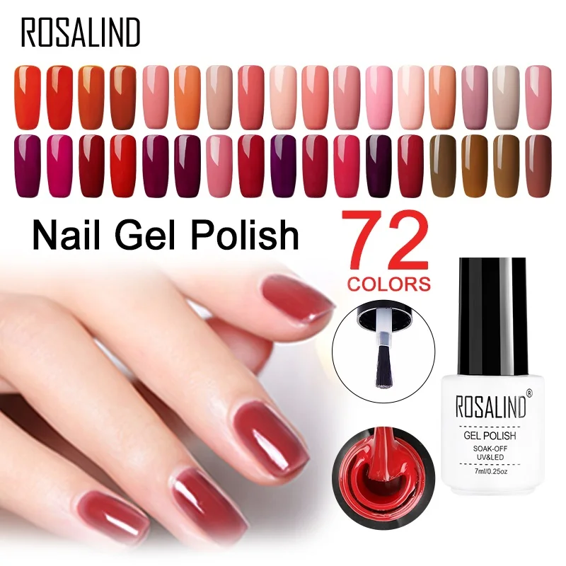 روزاليند 7 ml مسمار منشئ هلام البولندية الأشعة فوق البنفسجية هلام ل دهان الأظافر الهجين مجموعة ل تدريم UV و led الدائم مينا مسمار الفن رئيس