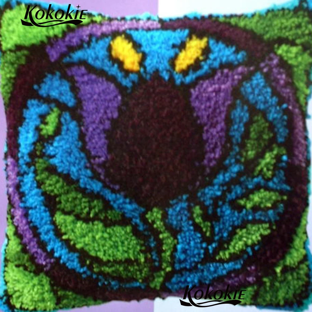 latch hook rug kits flowers Cross-stitch Embroidery needlework Cushion Mat Crocheting Rug Yarn Pillowcase craft for adults | Дом и сад