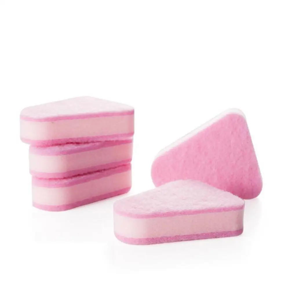5pcs head pink Adeeing треугольная губка Чистящая Щетка с длинной ручкой для ванной комнаты кухня плитка настенная Ванна - Цвет: 5pcs head pink