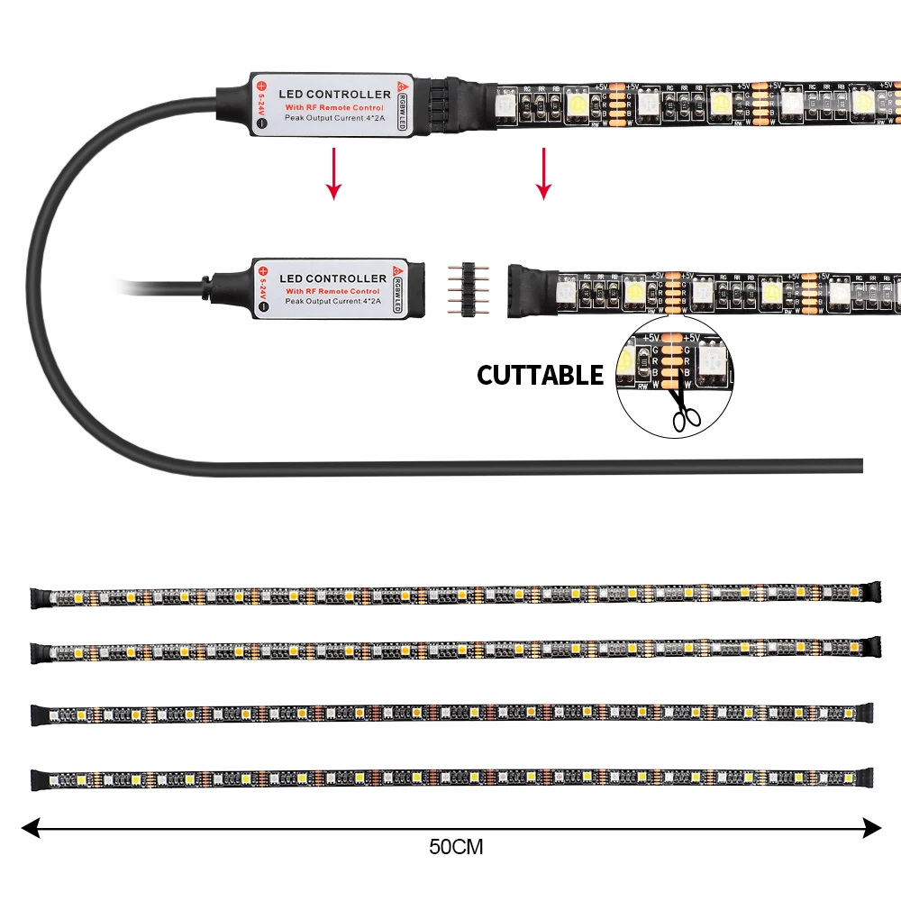 IP30 / IP65 Водонепроницаемый 5 в USB RGB Светодиодная лента светильник 5050 SMD гибкая резка
