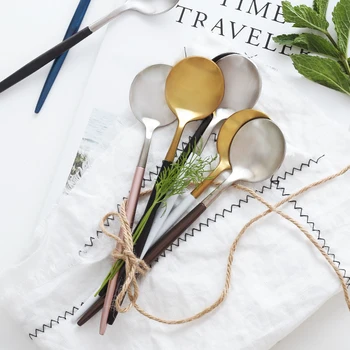 

5Pcs/Set Stainless Steel Spoon Dinnerware Set Cutlery Dinner Tableware Coffee Spoon Tea Home Kitchen Tableware Spoons