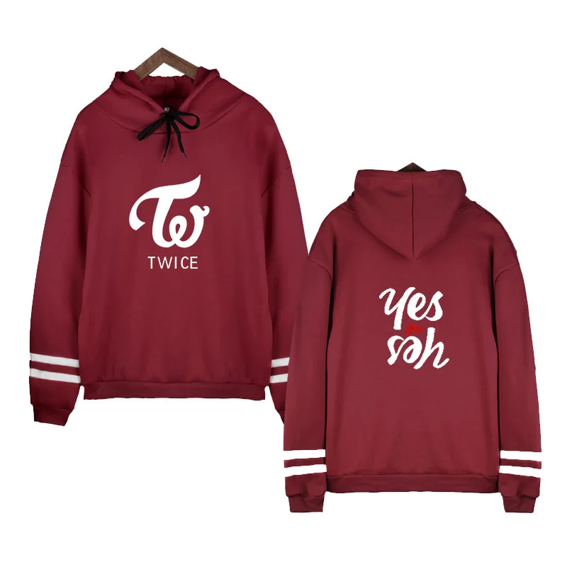  TWICE Hoodie Latest Album Yes Or Yes Around Plus Hooded Men And Women Korean Version Long-sleeved D