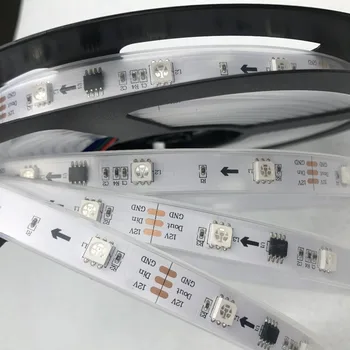 

5m DC12V WS2811 150LEDs (10pixes/m) WHITE PCB led digital strip;IP66;waterproof in silicon tube