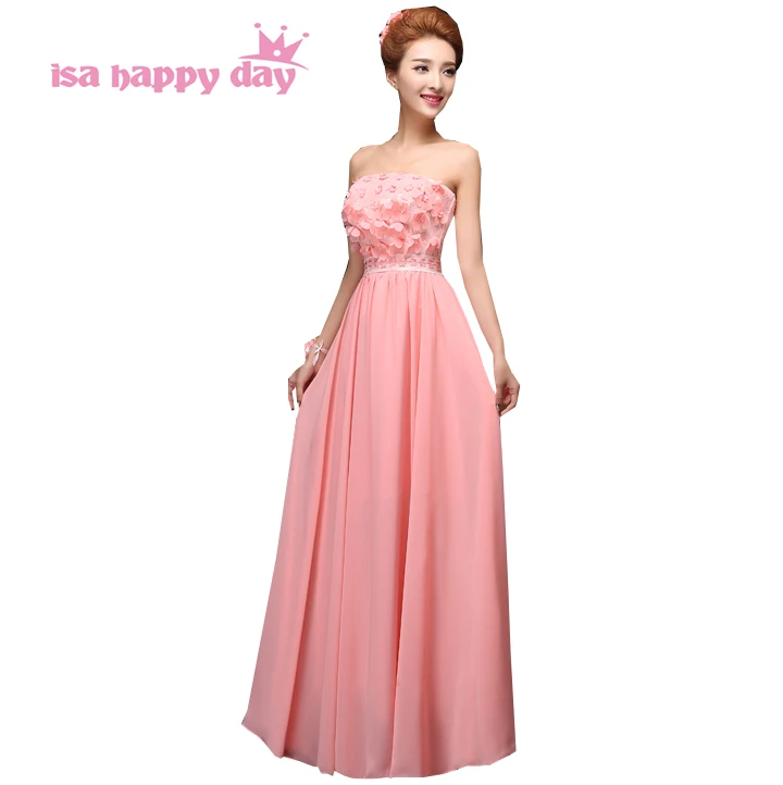 Size 2 Occasion Simple Long Summer Strapless Bride Maid Dress Woman Size 2 Occasion Simple Long Summer Strapless Bride Maid Dress Woman Formal Cly Chiffon Bridesmaid Dresses For Weddings H1880