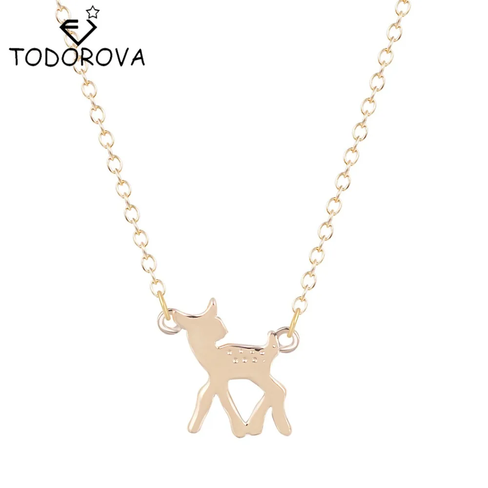 

Todorova Elegant Bambi Small Deer Necklaces Pendants Handmade Statement Jewelry Christmas Gift for Women Discount