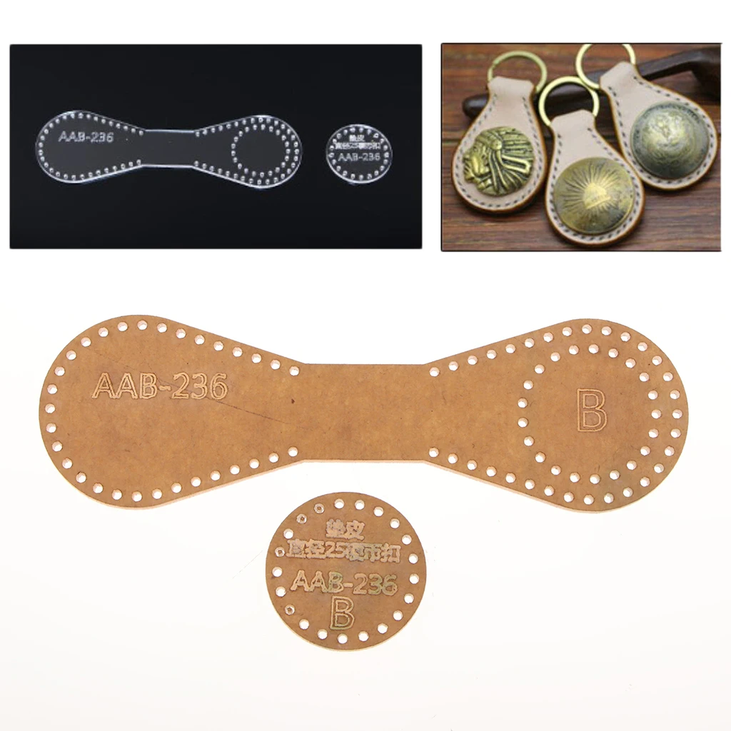 Clear DIY Leather Craft Acrylic Coin Purse Keychain Pattern Stencil Template Tool