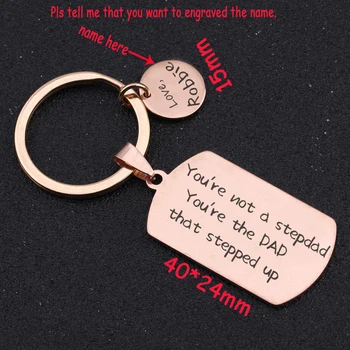 

Personalized Name Keychain You're Not A Stepdad You're The Dad That Stepped Up For Father's Day Gift Stepdad Exclusive Key Ring