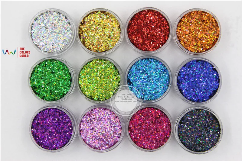 12 голографических цветов квадратной формы 1 мм Размер Блестки для дизайна ногтей, гель для ногтей, макияж и DIY декоративная упаковка полиэтиленовым пакетом