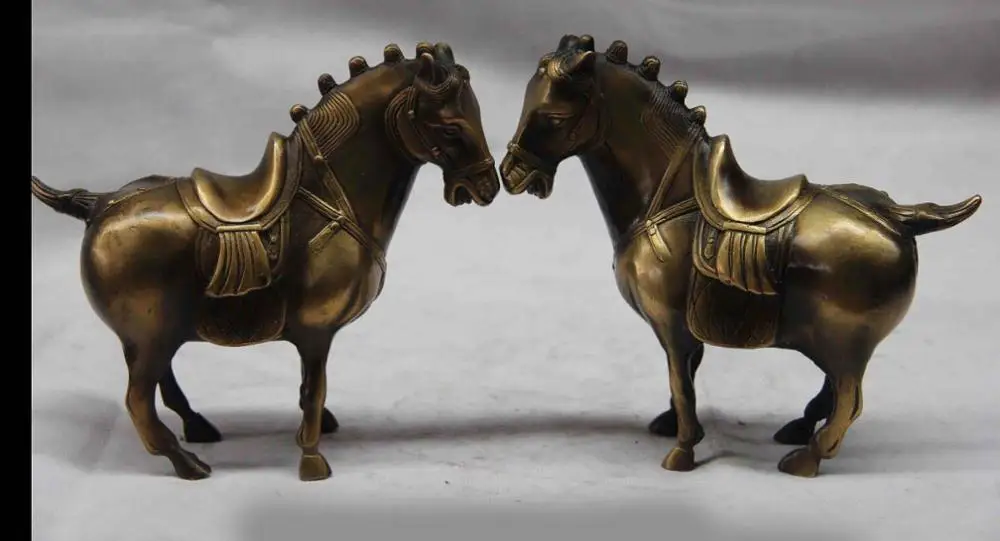 China Chinese Bronze Copper Fengshui War horse Horse Sculpture Statue