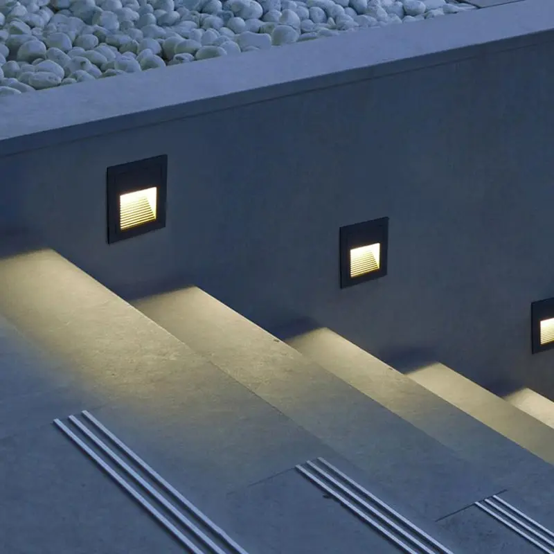 3W led Stair Light with Embedded box Aluminum Step Lights Outdoor LED Wall Lamp Footlight Waterproof IP65 ZBW0005