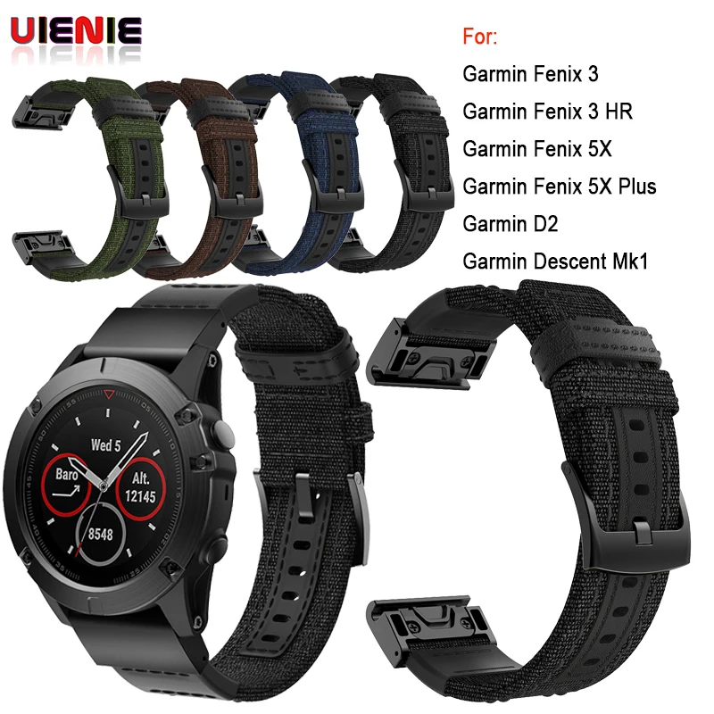 

26mm Quick Fit Woven Nylon sport strap for Garmin Fenix 5X /5X Plus Sweatproof Watch Band Strap for Fenix 3 3 HR man Wristband