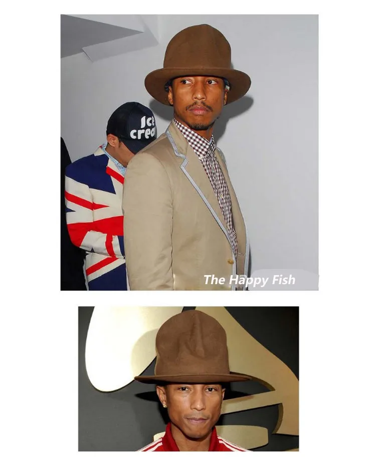 Pharrell шляпа Pharrell Williams Знаменитости Стиль! войлок шлема fedora для женщин Fedora шляпы мужские шляпы черной шляпе pharrell шляпа pharrell уильямс стиль звезд! Чувство