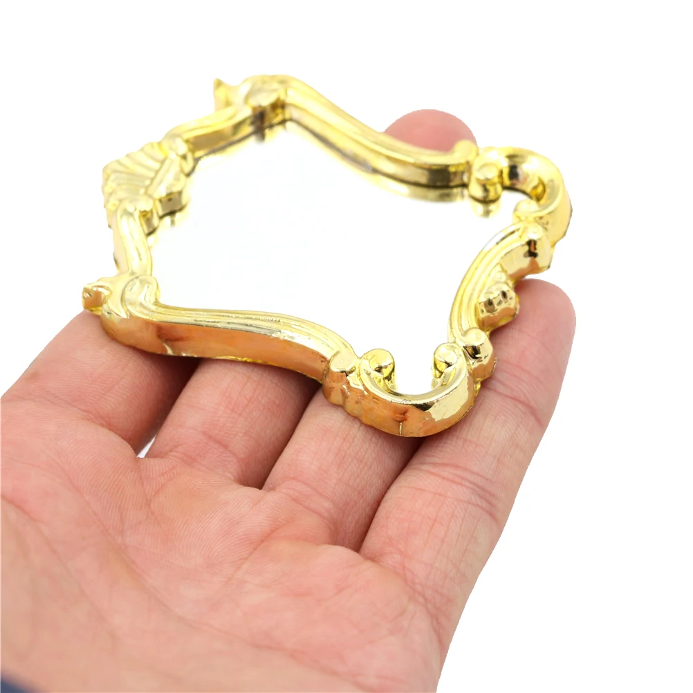 1PCS New 1:12 Plastic Mirror European Frame Mirror 1/12 Miniature Dollhouse Furniture Doll House Miniatures 1:12 Accessories