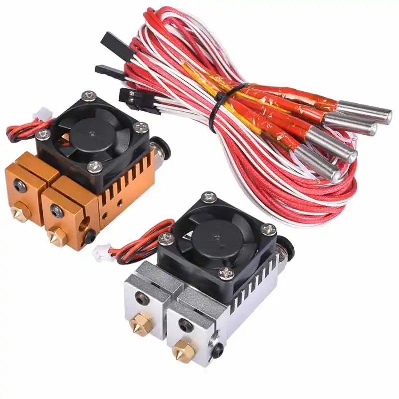 buy 3D Chimera Hotend Kit Dual Color 2 In 2 Out Extruder Multi Extrusion All Metal V6 Dual Extruder 0.4Mm 1.75Mm 3D Printer Parts
