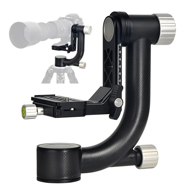 

Tripod Head Panoramic 360 Degree Panoramic Gimbal with Arca-Swiss Standard 1/4'' Quick Release Plate for DSLR Camera