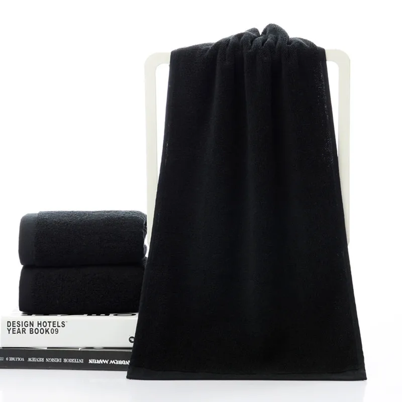 Black Towels Solid Face Hotel Bathroom Beauty Parlor Home Women Washcloth 2019 