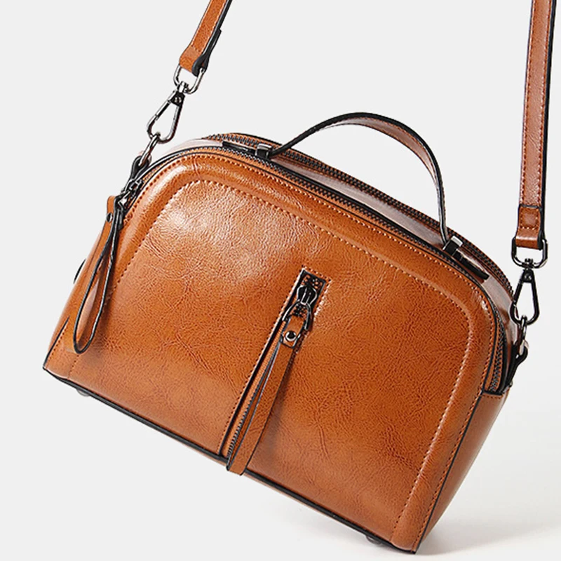 

NIUCUNZH Small Crossbody Bags Women Vintage Shoulder Bag Top-Handle Fashion Bag Leather Simple Female Handbags Lady Shoulder Bag