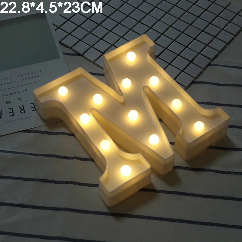 Светящийся ночной светодиодный светильник с буквами, креативный 26 Английский алфавит, светодиодная лампа, батарея, романтическое украшение для свадебной вечеринки, Прямая поставка