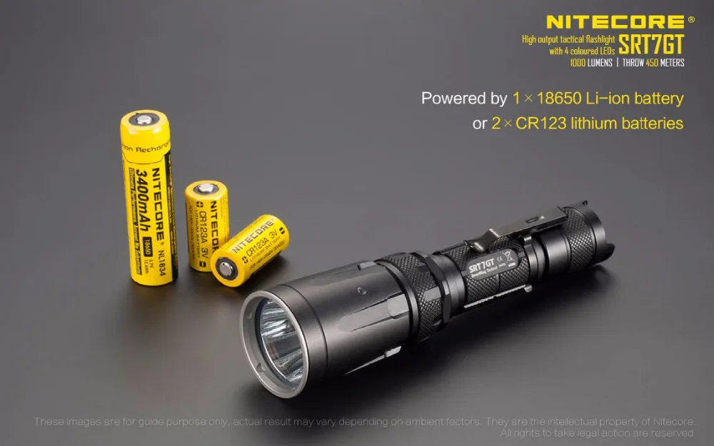 Nitecore Cree Xp-l v3 Vermelho Verde Azul uv Led Lanterna Max 1000lm Feixe Distância 450 Metro Tático Tocha Caça Luz Srt7gt oi 10 verde azul uv led lanterna max 1000lm