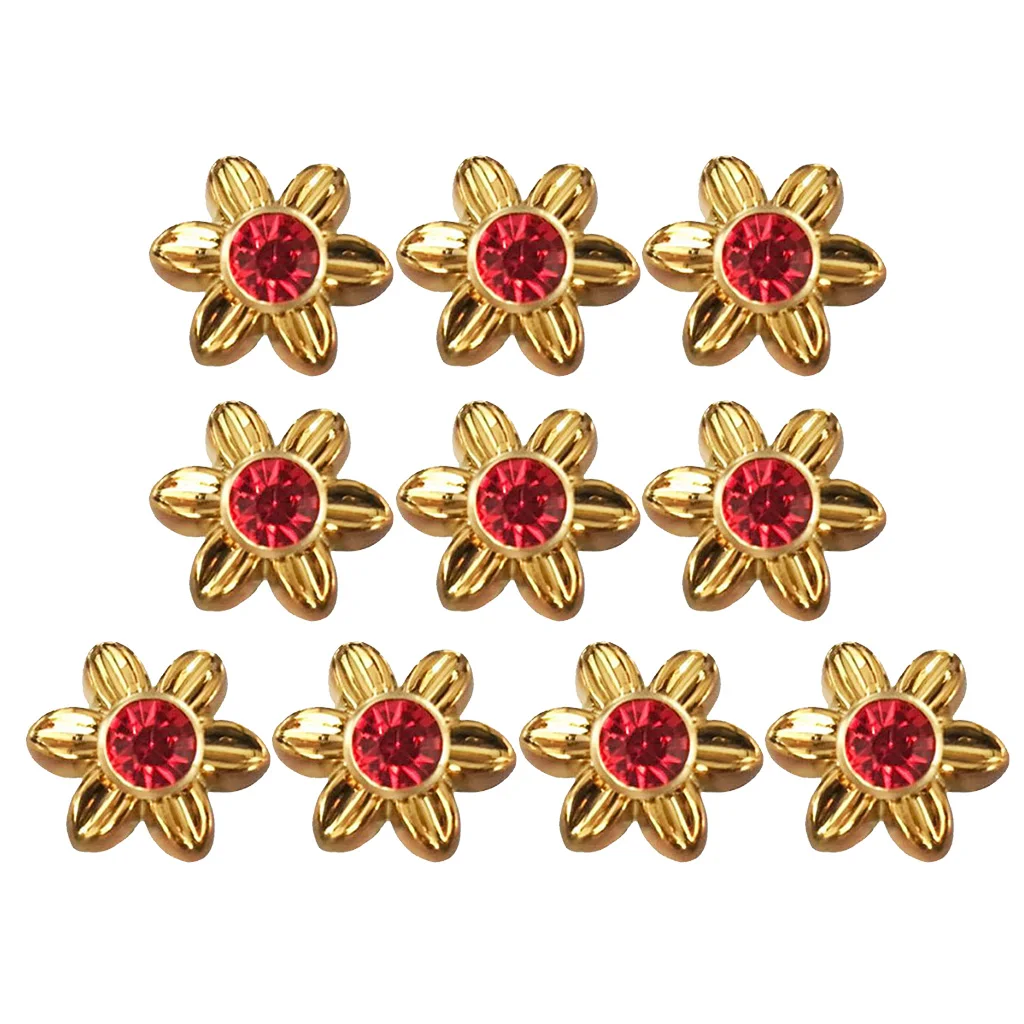 fityle 10 Pieces Plastic Flower Rivets Studs Snap Fastener For Clothes Shoes Bags Decoration 19mm