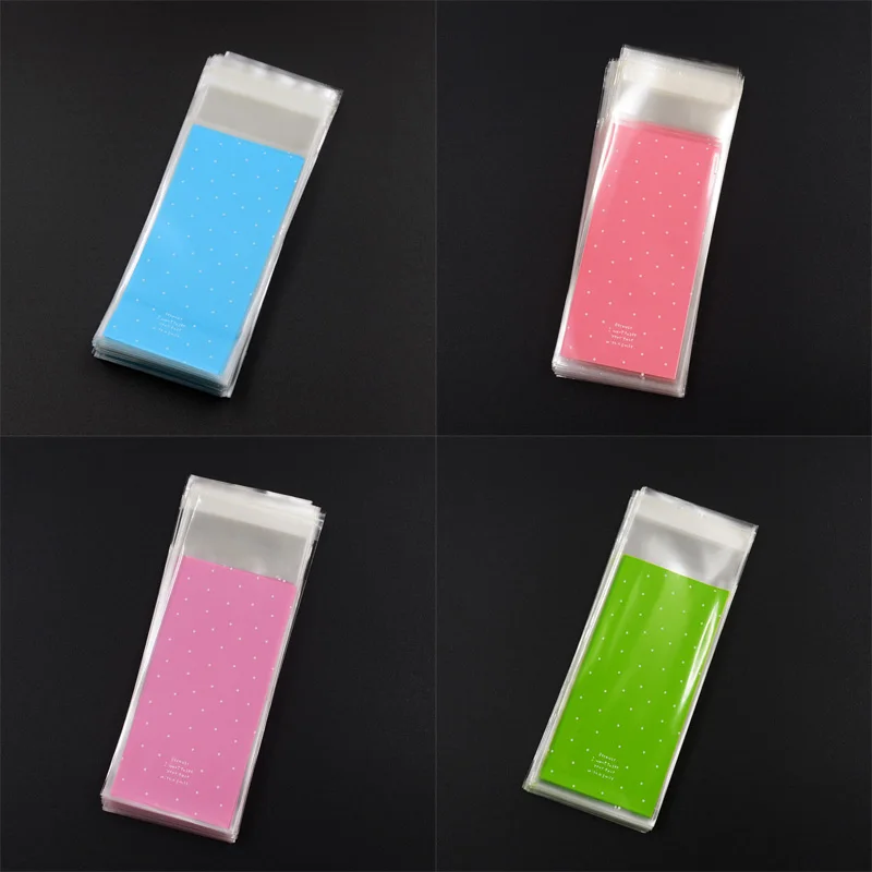 

100Pcs/lot Mini plastic cookie packaging 5x10cm cupcake wrapper bags opp self adhesive bags gift bag candy bag Lipstick package