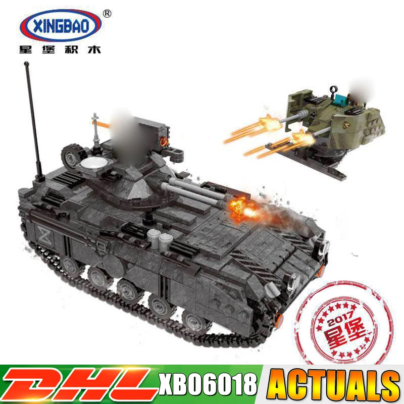 

XINGBAO 06018 Genuine 1049PCS Military Series The Armoured Vehicle Set Building Blocks Bricks Educational DIY Toys for Boys