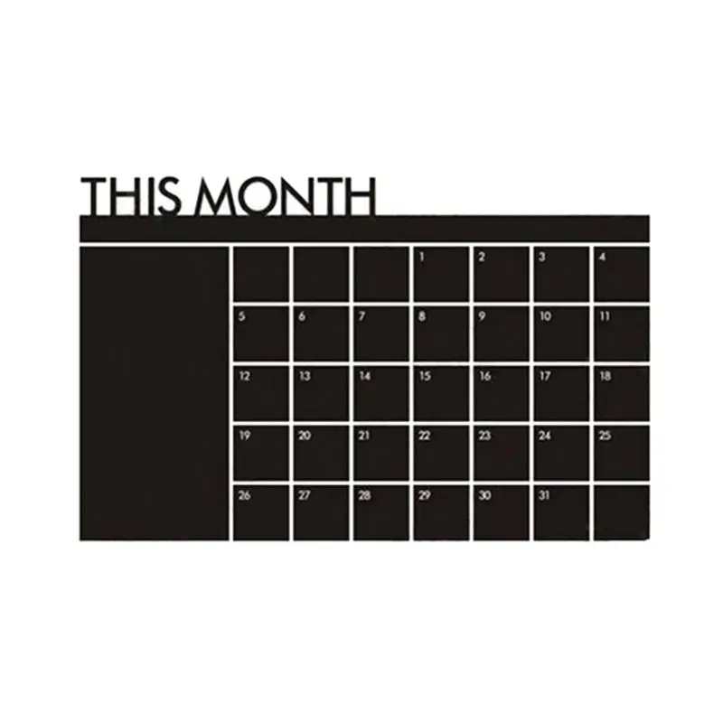 

Monthly Chalkboard Chalk Board Blackboard Removable Wall Sticker DIY Month Plan Calendar Memo Stickers 60cm x 92cm