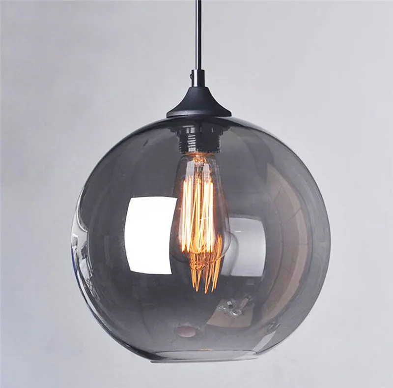 Ретро винтажный промышленный дымчатый стеклянный абажур Лофт подвесной светильник для гостиной столовой подвесные лампы PA0203