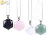 Best Seller Jewelry Pendants Necklaces Lazuli Gem-Stone Opal Chakra-Reiki Tiger-Eye CSJA Hexagonal 32817515374