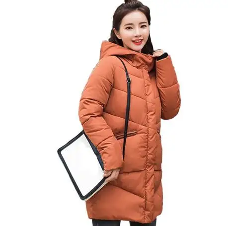 Модная хлопковая стеганая куртка длинный стиль тонкий парки с капюшоном размера плюс утолщенная женская верхняя одежда Laipelar зимнее хлопковое пальто - Цвет: as picture