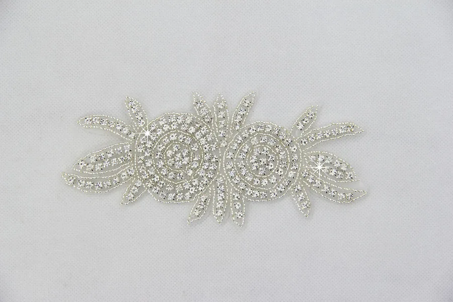 Inofinn T14 clair strass Applique pour robes de mariée garniture strass