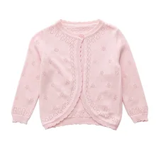 Розовый свитер из хлопка для маленьких девочек кардиган с оборкой, куртка для малышей пальто для девочек, От 1 до 2 лет одежда для малышей RKC195102