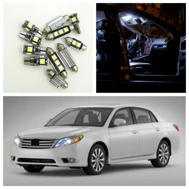 12Pcs White LED Light Bulbs Interior Package Kit For Toyota Avalon 2005
