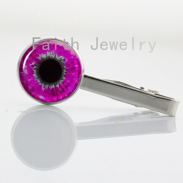 2016 latest fashion colored Eye art pture tie clips silver plated ...
