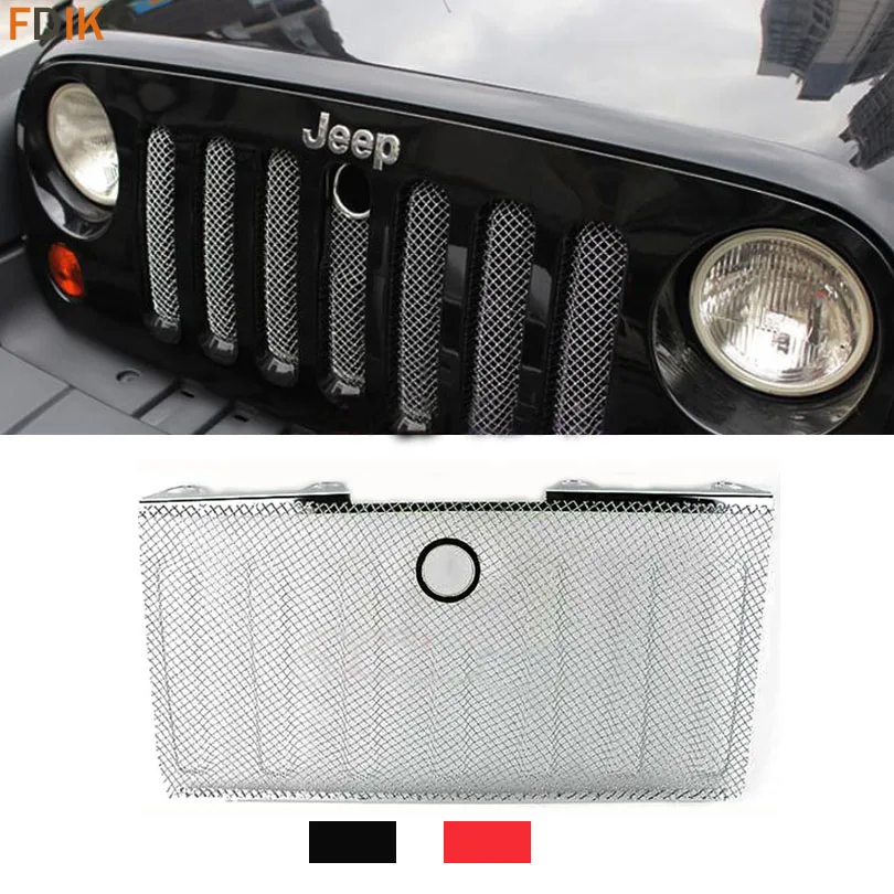 Защитный экран из нержавеющей стали для Jeep Wrangler JK 2007 2015|bug deflector|front grillmesh grill insert |