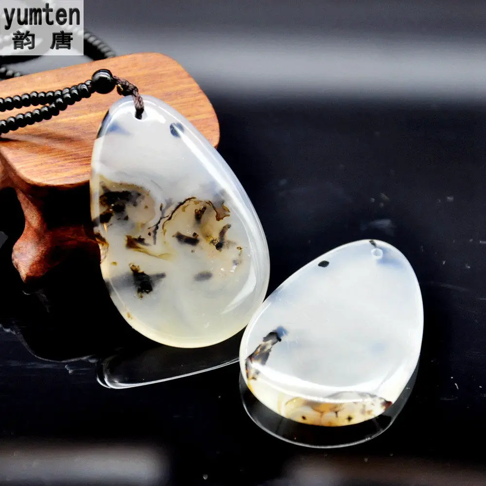 

Yumten Natural Ocean Chalcedony Pendant Necklace Women Collares Mujer Gemstone Jewelery Costume Reiki Healing Crystals Elegant